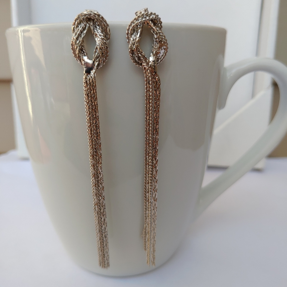 2/$10 or 4/$15 Silver Knot Tassel Earrings Long